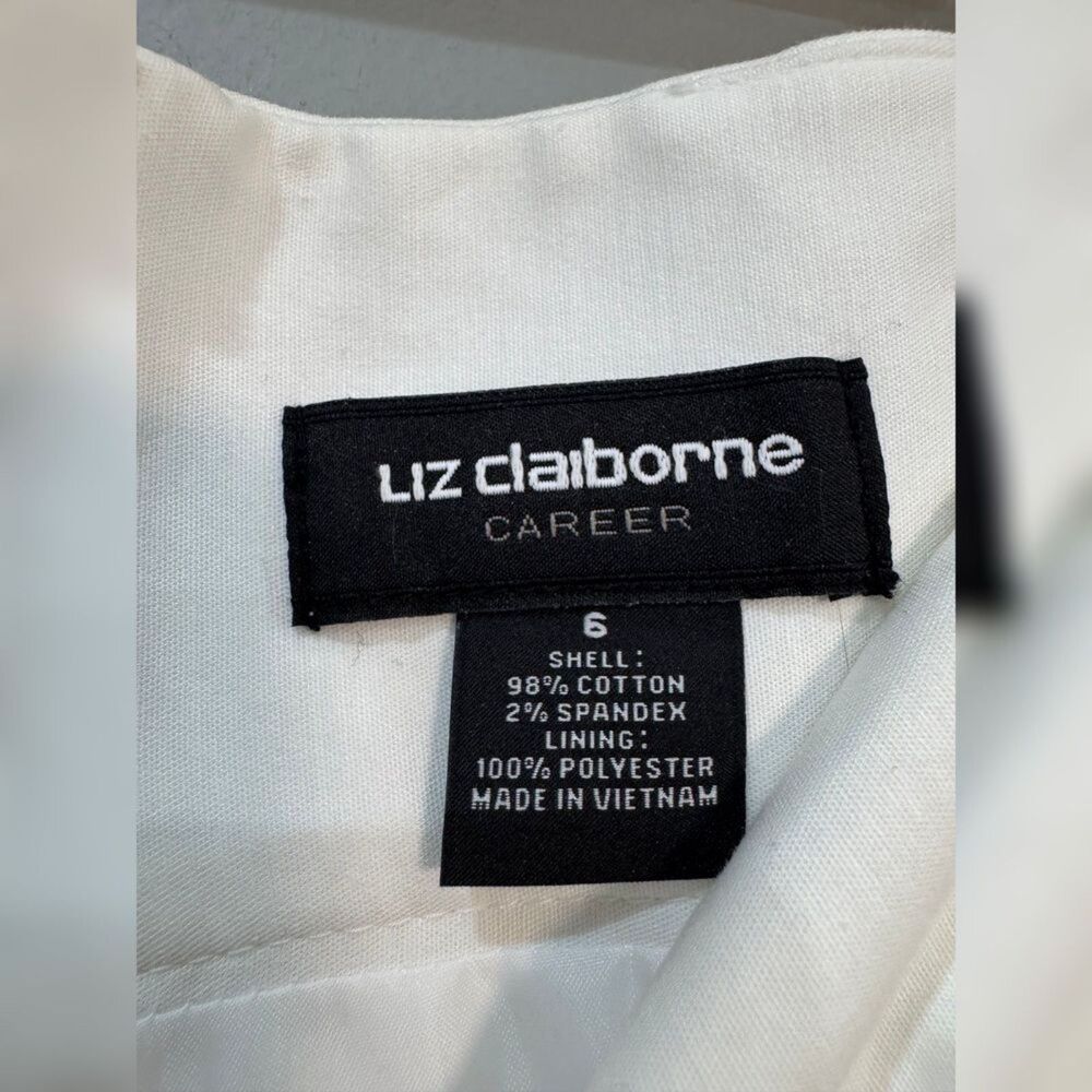 White Liz Claiborne Pencil Skirt Size 6 EUC - Picture 6 of 6